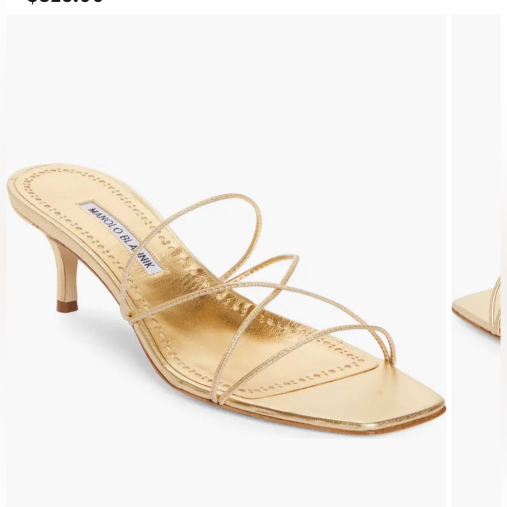 Manolo Blahnik Ninfemu Kitten Heel Mule Sandal